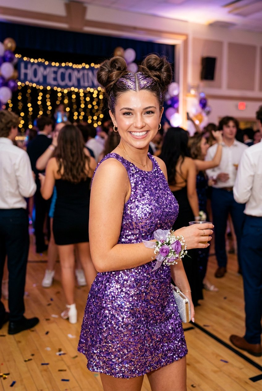 Space Buns Homecoming - 20 homecoming hairstyle for teenage girls - 20 homecoming hairstyle for teenage girls