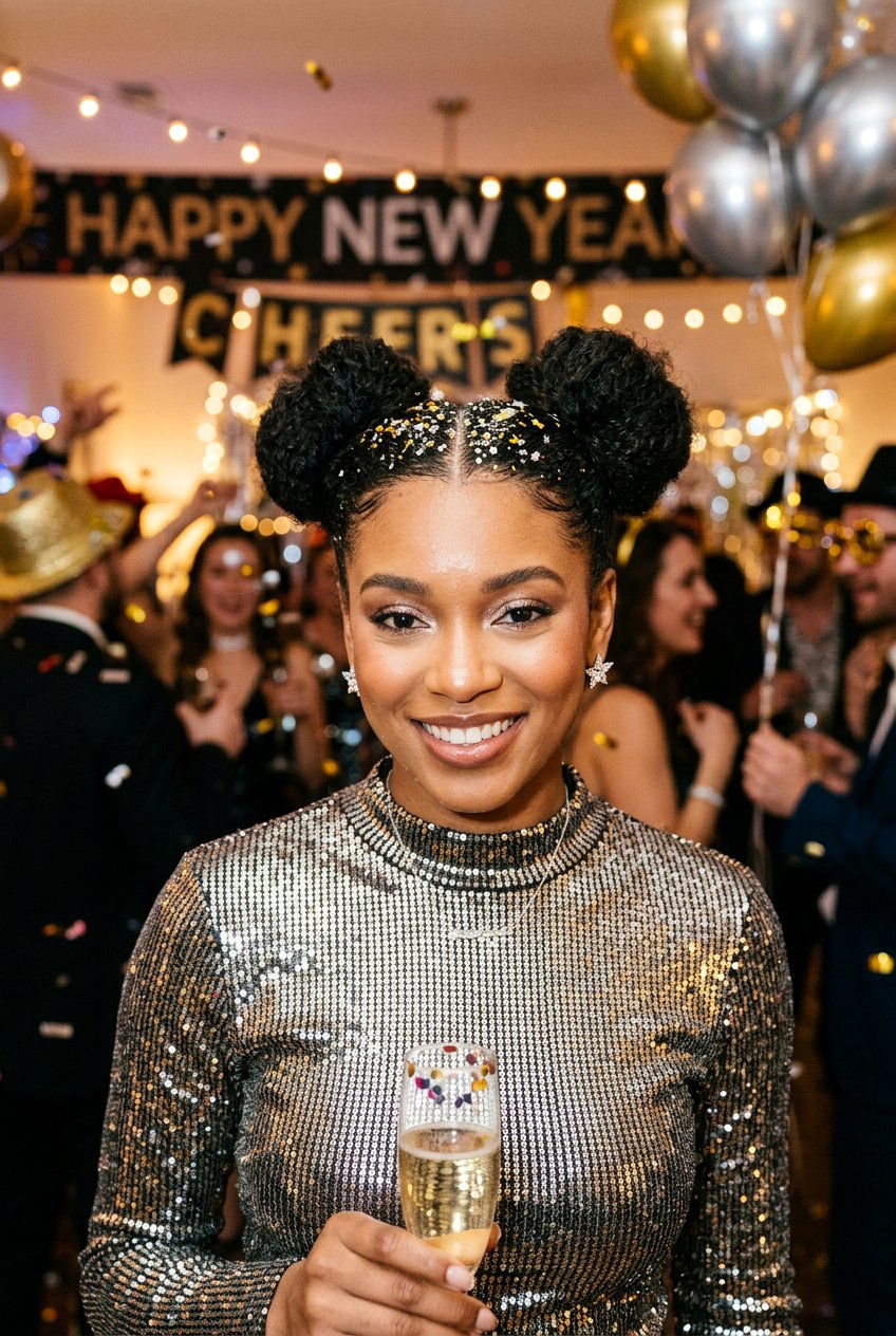 Space Buns New Years Eve Hairstyle - 20 new years eve hairstyles - 20 new year’s eve hairstyles