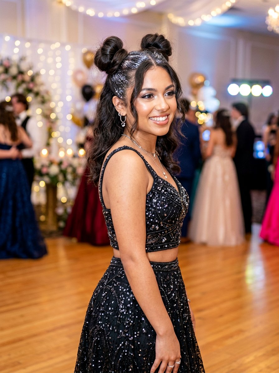 Space Buns Prom Hair - 20 prom hair ideas for women - 20 prom hair ideas for women