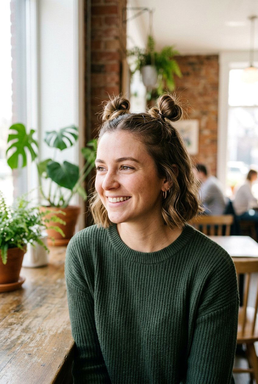 Space Buns Short Hair - 20 easy hairstyles for short hair - 20 easy hairstyles for short hair