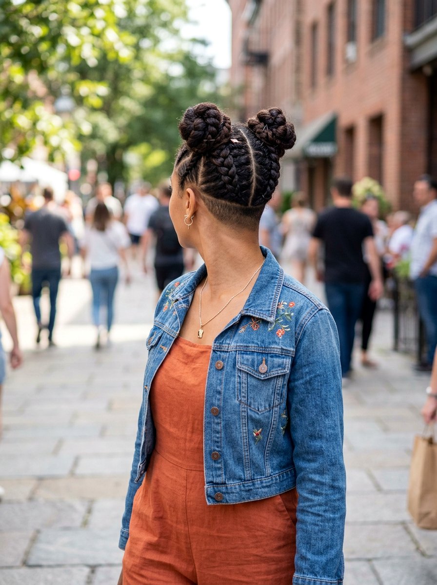 Space Buns Undercut Braid For Women - 20 undercut braid hairstyle women - 20 undercut braid hairstyle women
