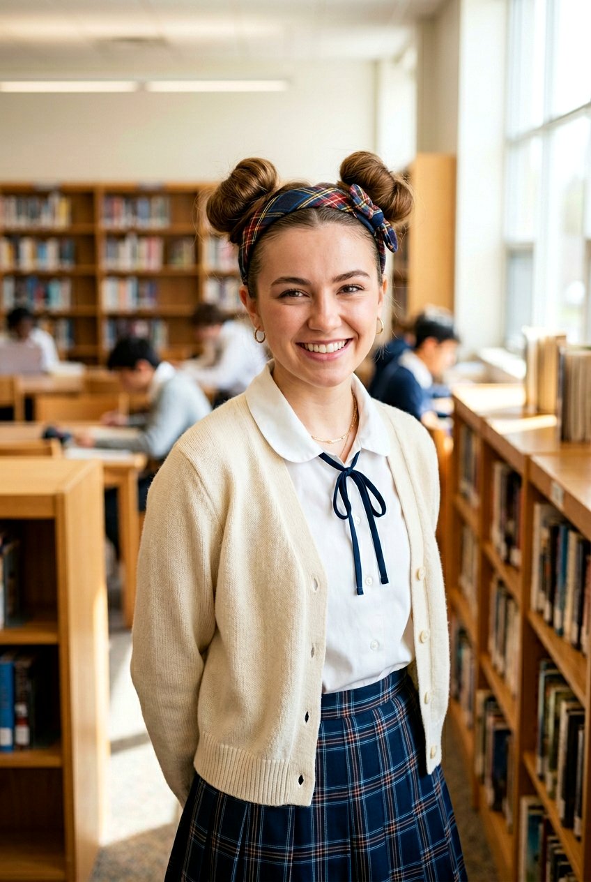 Space Buns With Headband - 20 back to school hairstyles with headband - 20 back to school hairstyles with headband