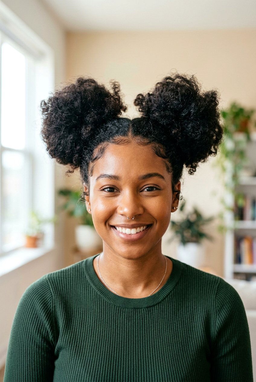 Space Buns for Frizzy Hair - 20 hairstyles for frizzy hair - 20 hairstyles for frizzy hair