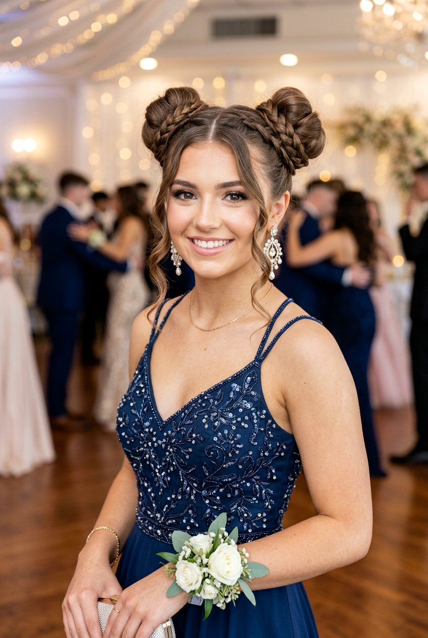 Space Buns for Prom - 20 senior prom bun hairstyle - 20 senior prom bun hairstyle