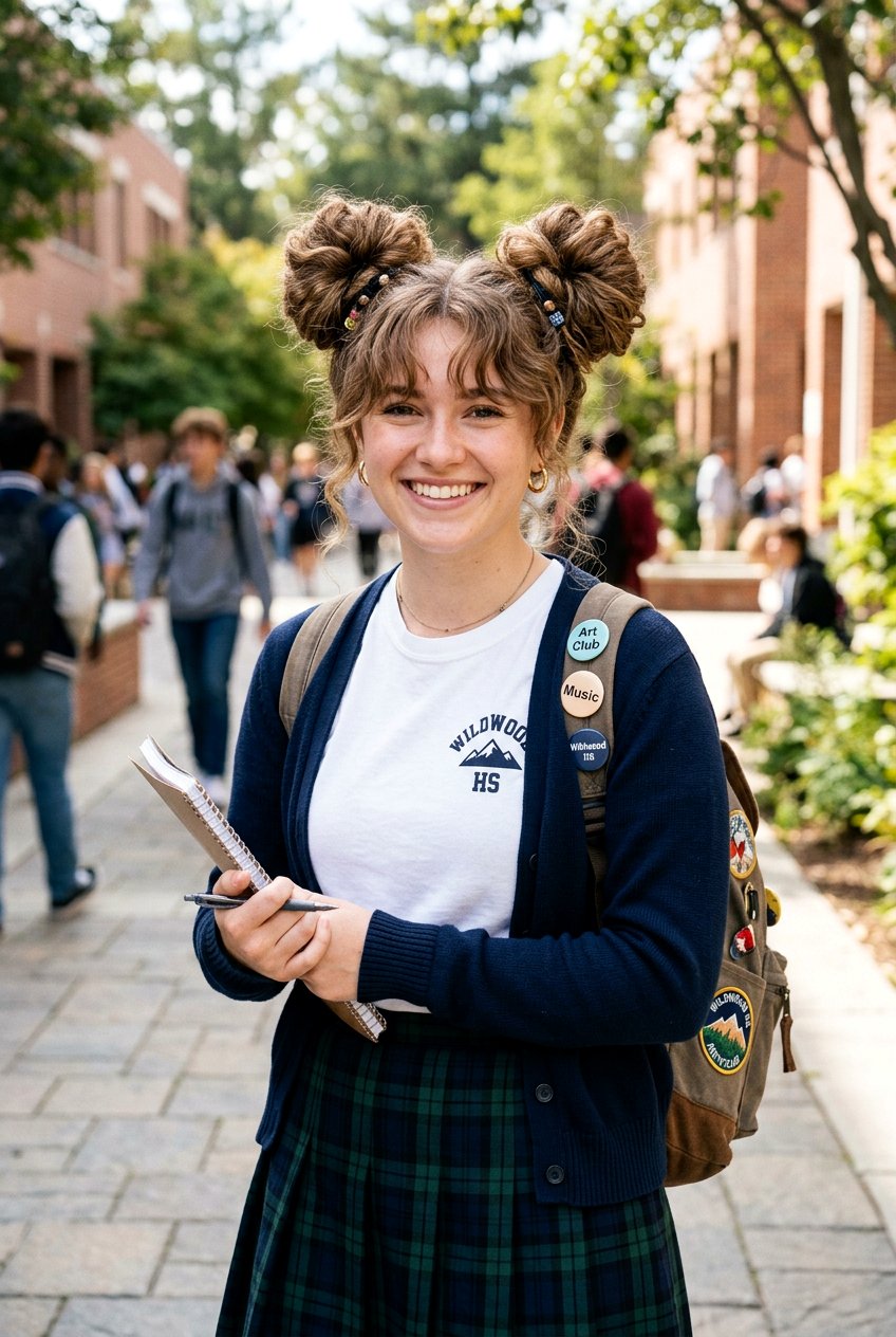Space Buns for School - 20 no heat hairstyles for school - 20 no heat hairstyles for school