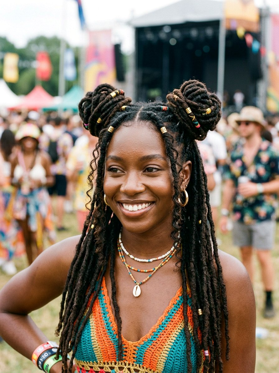 Space Knots For Locs - 20 shoulder length loc styles - 20 shoulder length loc styles