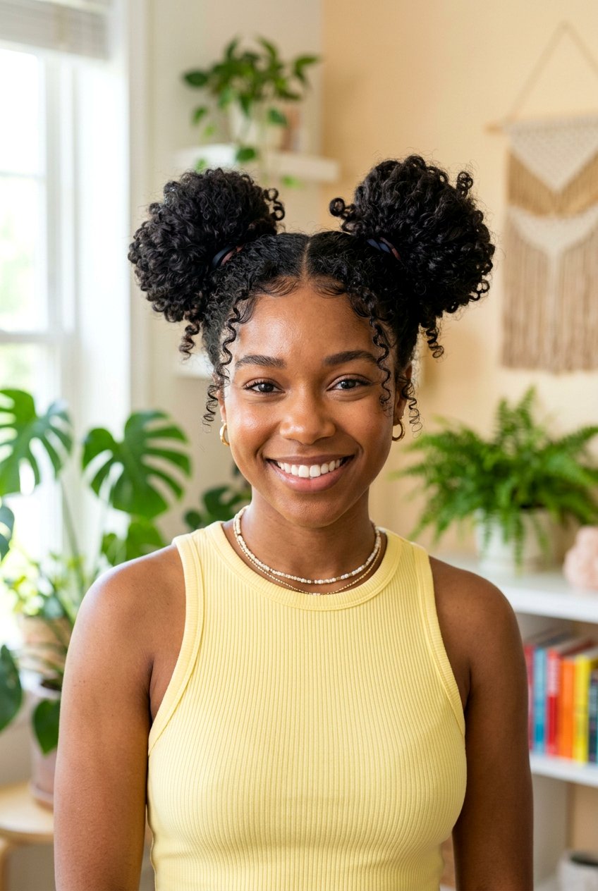 Space buns - 20 easy updo hairstyles - 20 easy updo hairstyles