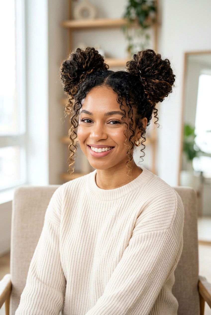 Space buns - 20 prom updo hairstyles - 20 prom updo hairstyles