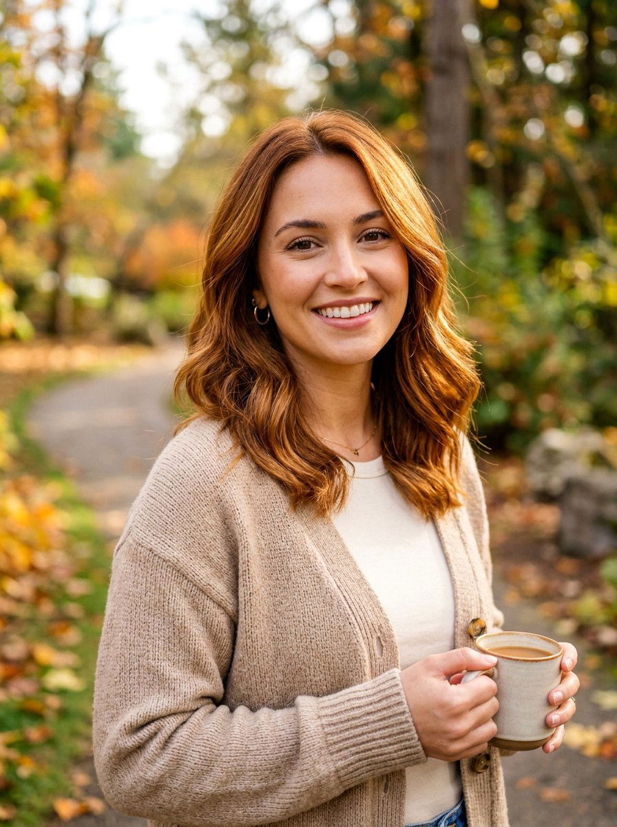 Spiced Cider Brown Shoulder Length Hair - 20 red brown hair color for winter - 20 red brown hair color for winter