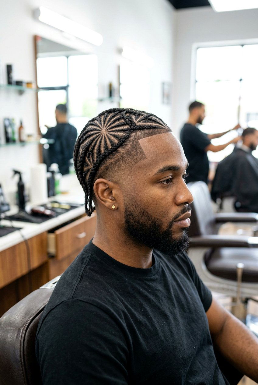 Spider Braids - 20 cornrows with taper fade men - 20 cornrows with taper fade men