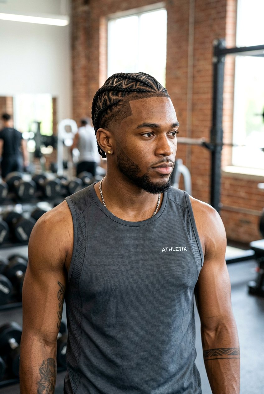 Spider Cornrows With Temp Taper - 20 cornrows with taper for men - 20 cornrows with taper for men