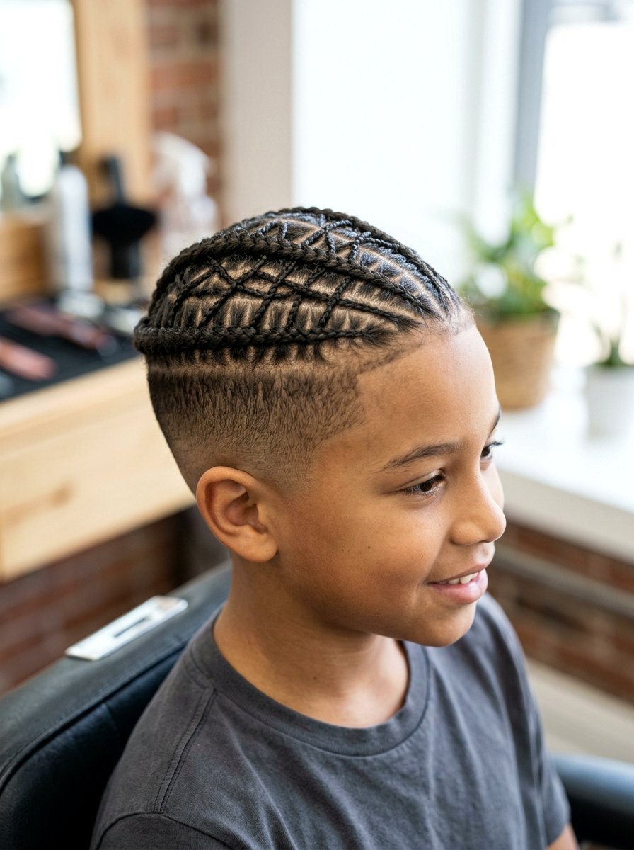 Spider Web Braid Design - 20 school safe braid styles for boys - 20 school safe braid styles for boys