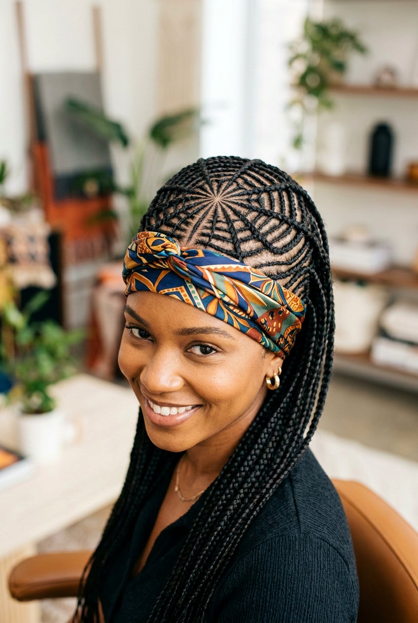 Spider web cornrows - 20 creative cornrow parting styles - 20 creative cornrow parting styles