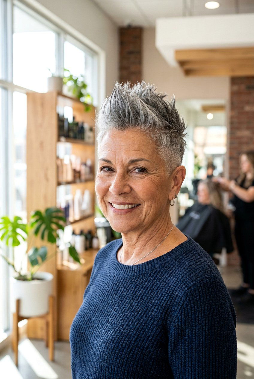 Spiky Faux Hawk - 20 short spiky haircuts for older women - 20 short spiky haircuts for older women