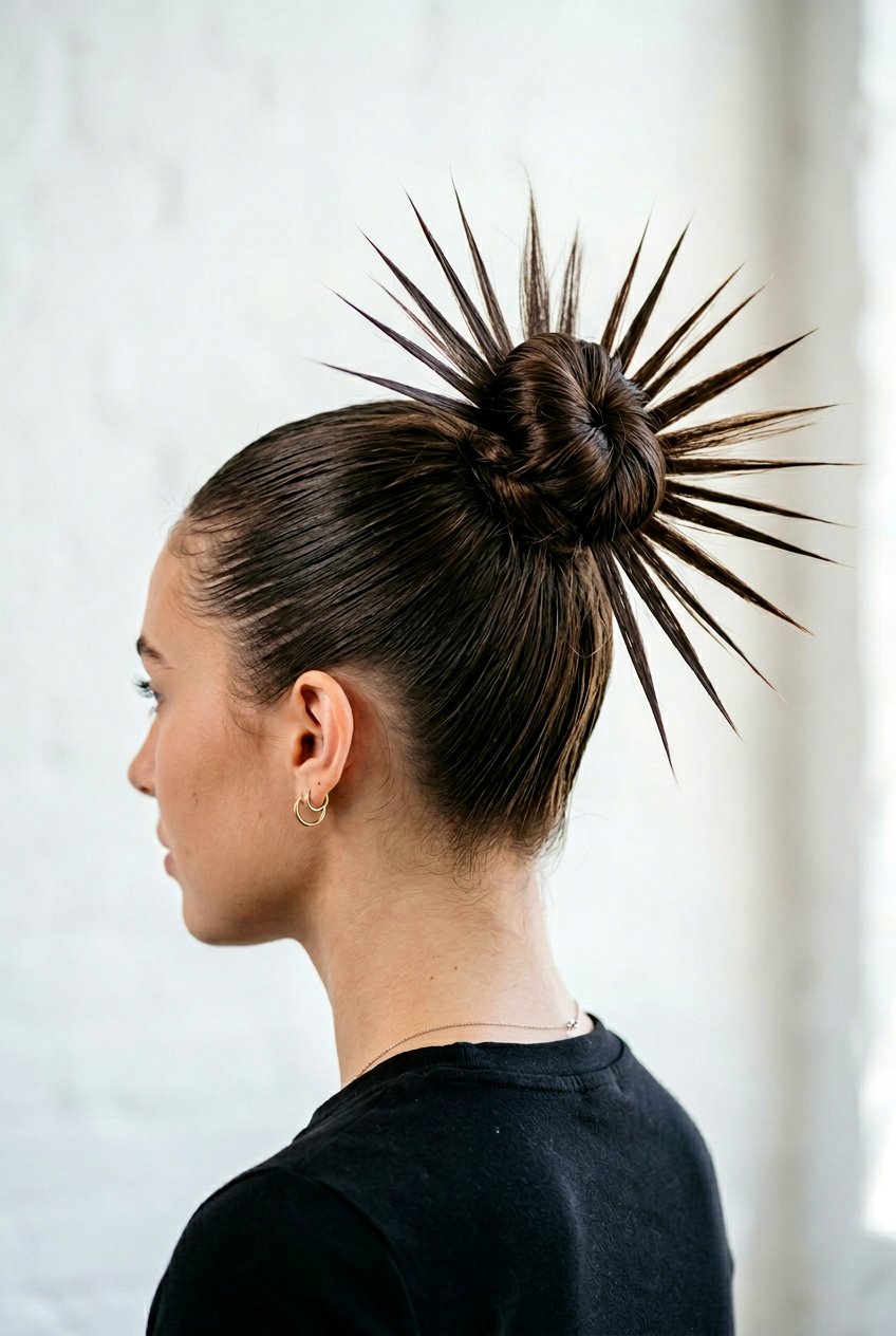 Spiky High Bun - 20 high bun hairstyles - 20 high bun hairstyles