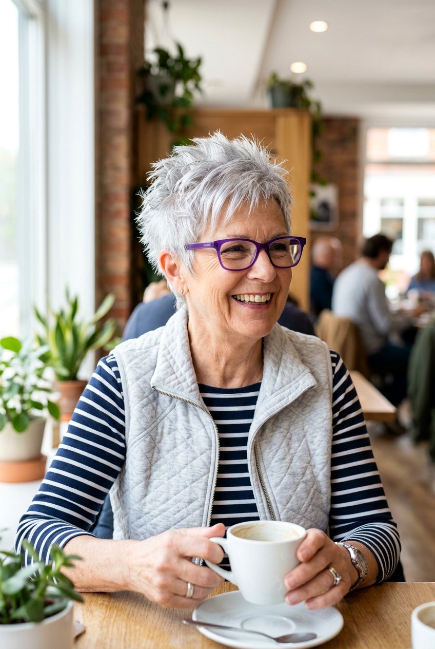 Spiky Layered Pixie - 20 layered haircut for women over 70 with glasses - 20 layered haircut for women over 70 with glasses