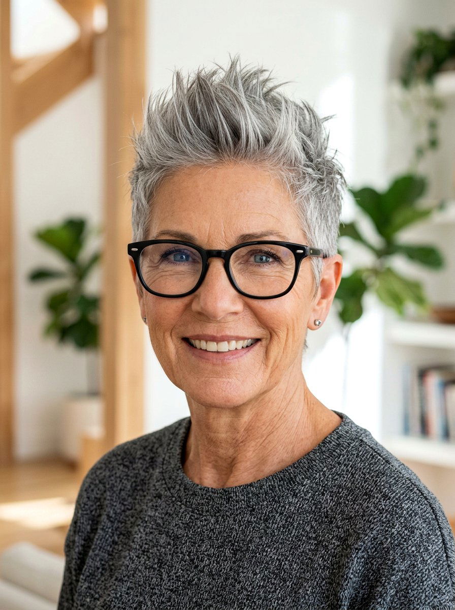 Spiky Pixie - 20 short textured pixie for women over 60 - 20 short textured pixie for women over 60
