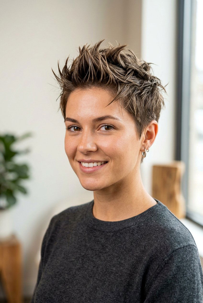 Spiky Pixie Cut - 20 short haircuts for round faces - 20 short haircuts for round faces