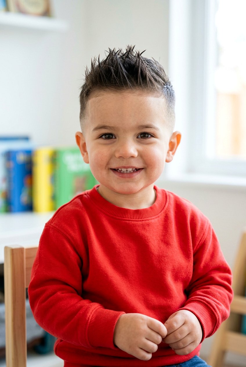 Spiky Top Fade - 20 first haircut ideas for boys - 20 first haircut ideas for boys