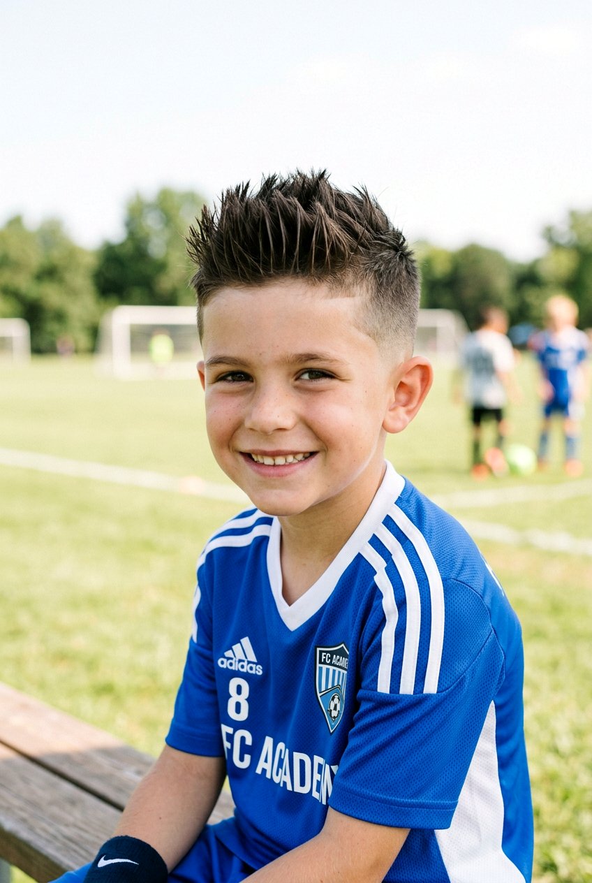 Spiky Top With Low Fade - 20 young boys haircut for round face - 20 young boys haircut for round face