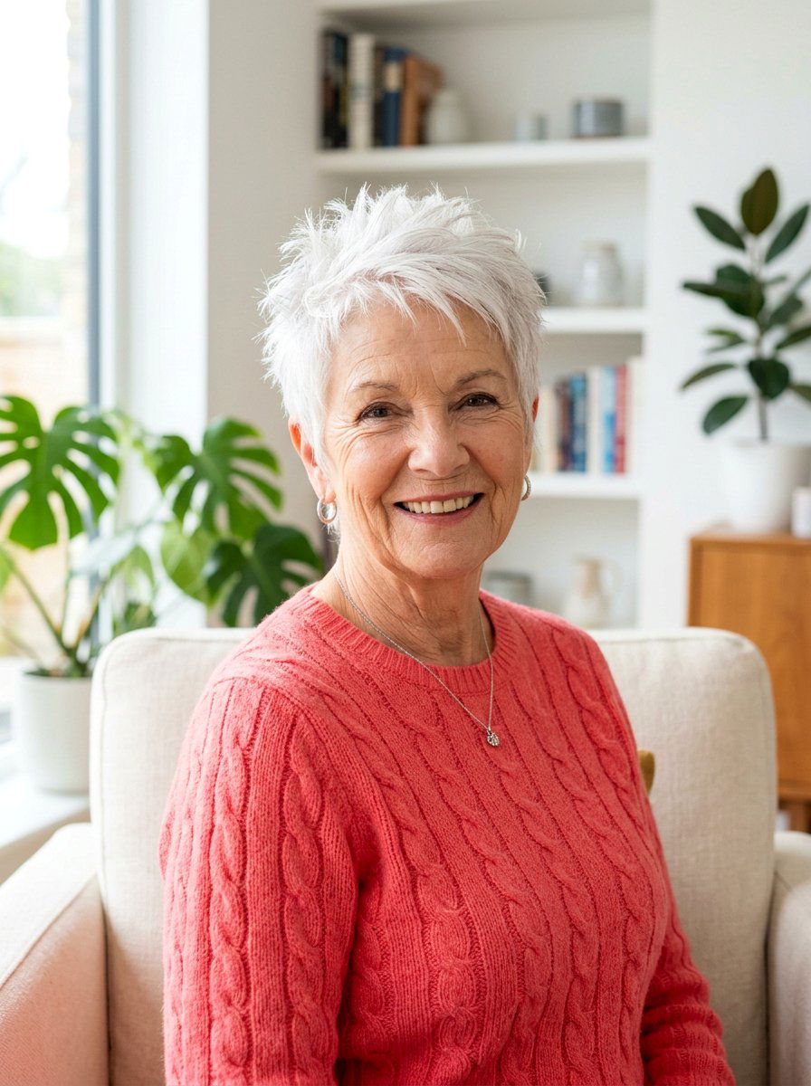 Spiky White Pixie For Thin Hair - 20 white pixie haircut for older women - 20 white pixie haircut for older women