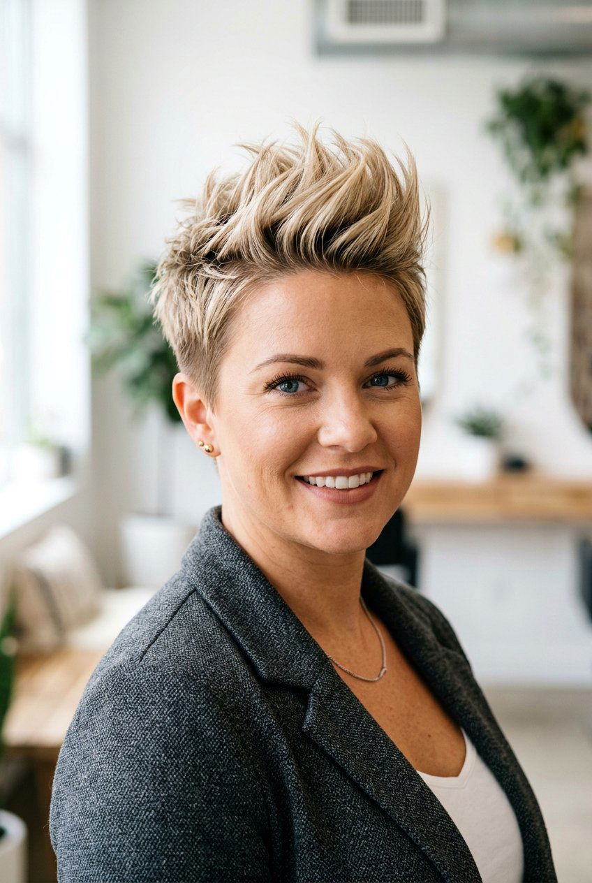 Spiky pixie for round face - 20 spiky pixie haircut - 20 spiky pixie haircut