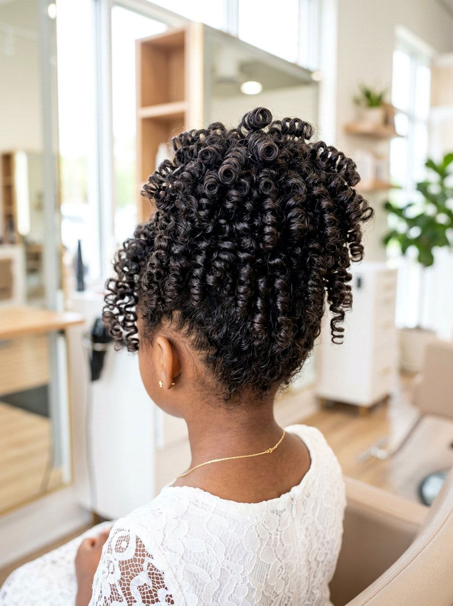 Spiral Curl Updo - 20 pageant updo for little girls - 20 pageant updo for little girls