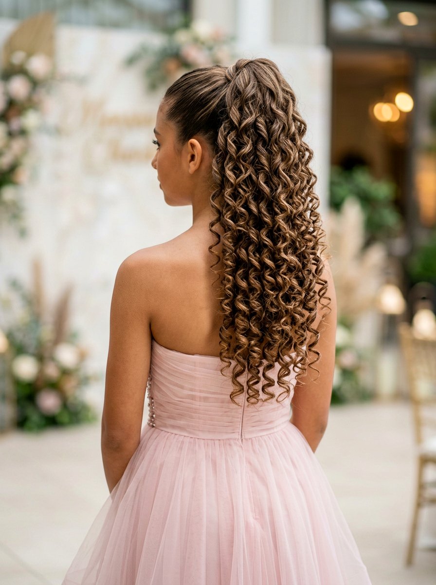 Spiral Curls High Ponytail - 20 teen girls homecoming curls ponytail - 20 teen girls homecoming curls ponytail
