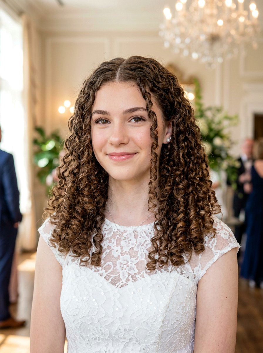 Spiral Curls With A Middle Part - 20 teen girls picture day hairstyle with curls - 20 teen girls picture day hairstyle with curls