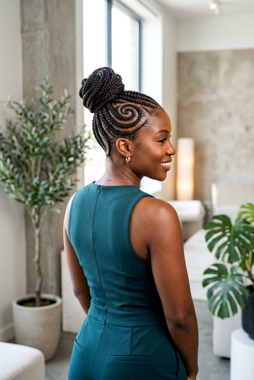 Spiral Feed In Braids Bun - 20 feed in braids bun hairstyle - 20 feed in braids bun hairstyle