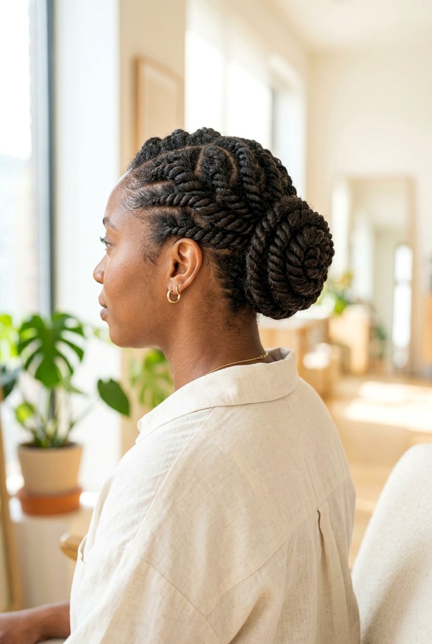 20 Gorgeous Flat Twists Into Bun Hairstyle Ideas To Try Now