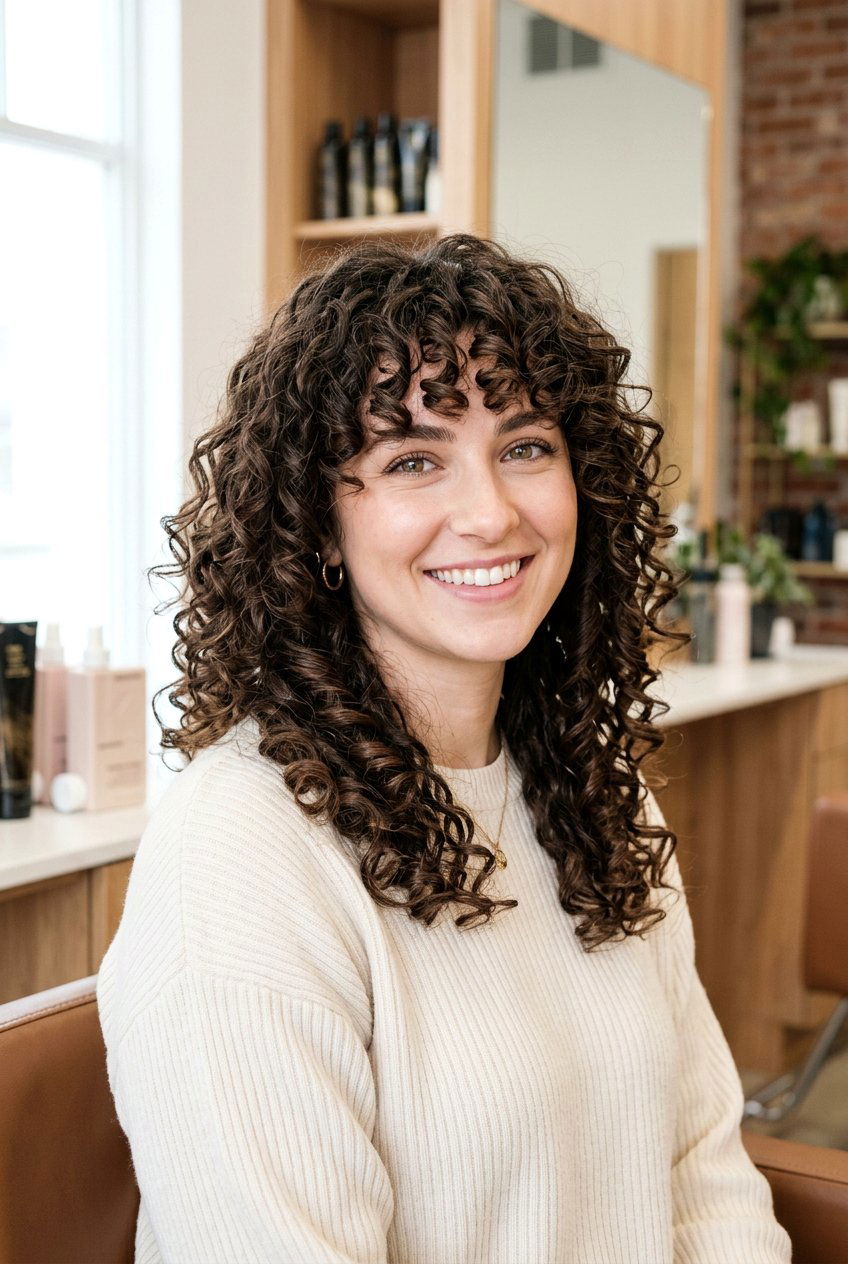 Spiral perm with bangs - 20 spiral perm hairstyles - 20 spiral perm hairstyles