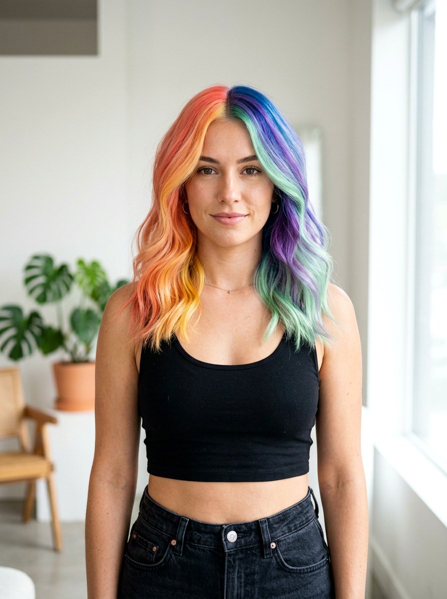 Split Dye Prism Hair Color - 20 prism hair color ideas - 20 prism hair color ideas