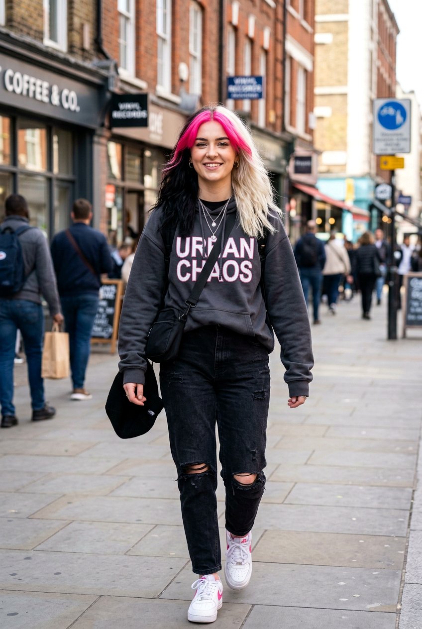 Split Dye With Pink Money Piece Front - 20 pink money piece hair - 20 pink money piece hair