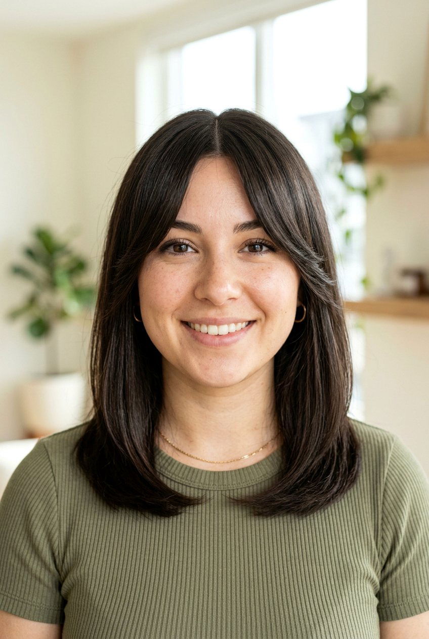 Split bangs - 20 bangs for round face - 20 bangs for round face