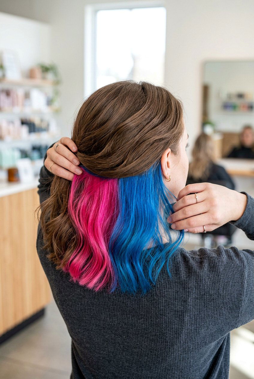 Split dye underlayer - 20 underlayer hair color ideas - 20 underlayer hair color ideas