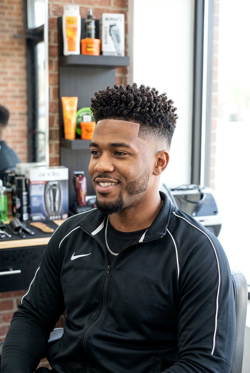 Sponge Curls High Top Fade - 20 curly high top fade haircut - 20 curly high top fade haircut