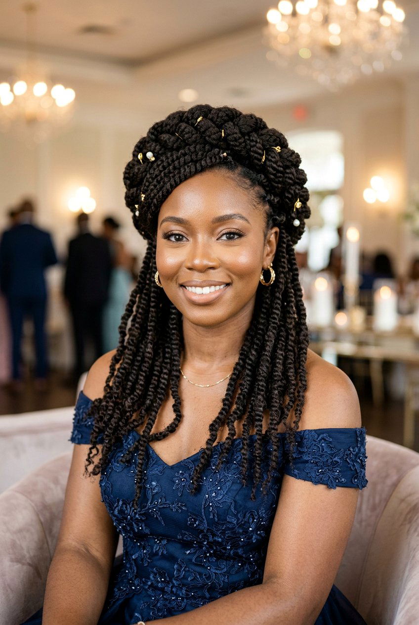 Sponge Twist Crown Style for Black Women - 20 twist sponge hairstyle for black women - 20 twist sponge hairstyle for black women