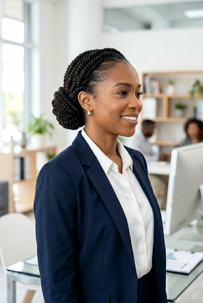 Sponge Twist Low Bun - 20 twist sponge hairstyle for black women - 20 twist sponge hairstyle for black women