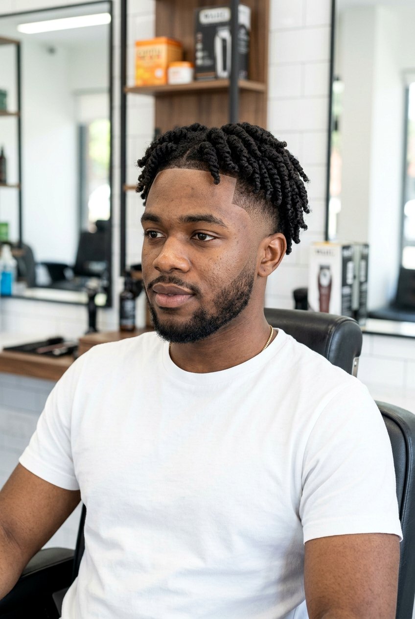 Sponge Twists Mid Taper Fade - 20 twists with taper fade for black men - 20 twists with taper fade for black men