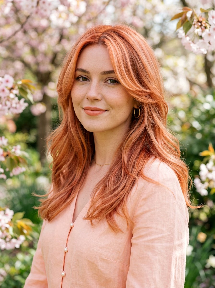 Spring Peach Ginger Red Hair - 20 seasonal hair color ideas for redheads - 20 seasonal hair color ideas for redheads