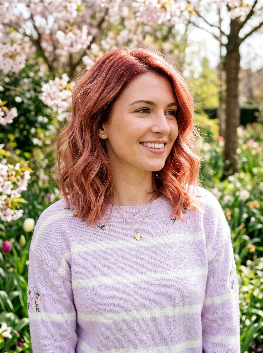 Spring Rose Gold Red Hair - 20 seasonal hair color ideas for redheads - 20 seasonal hair color ideas for redheads