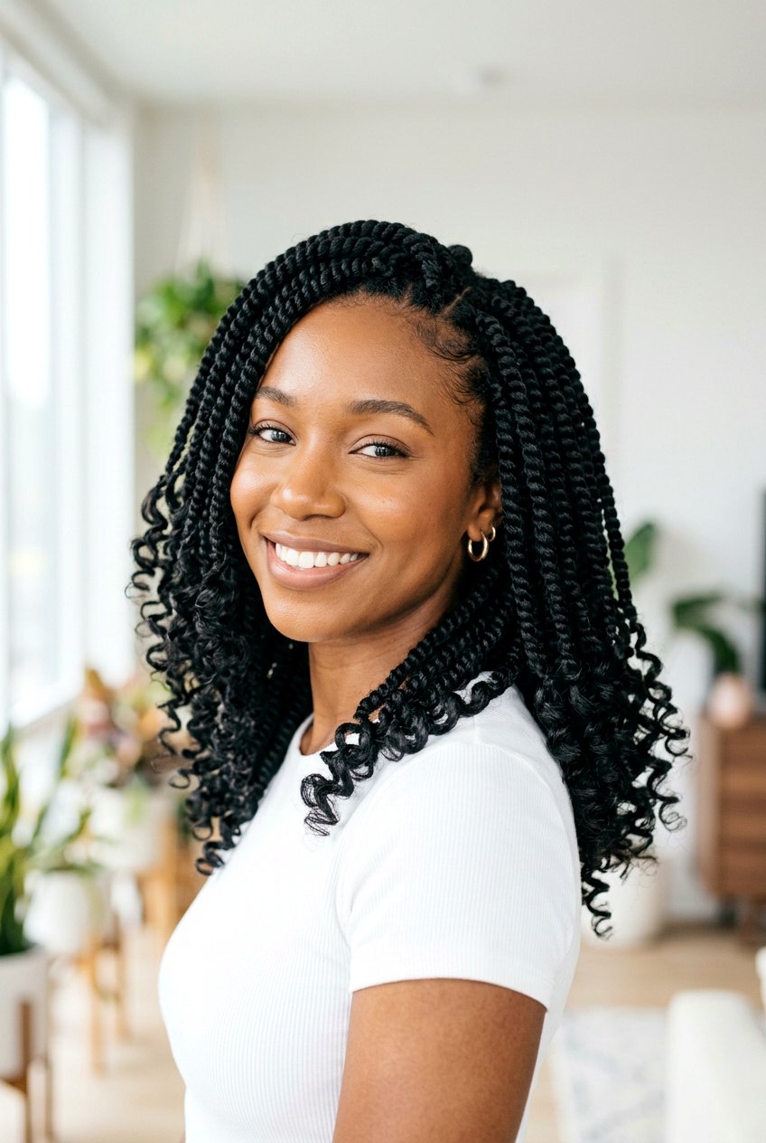 Spring twist with curly ends - 20 spring twist hairstyles - 20 spring twist hairstyles