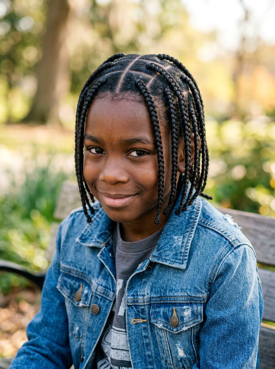 Square Pattern Box Braids - 20 school safe braid styles for boys - 20 school safe braid styles for boys