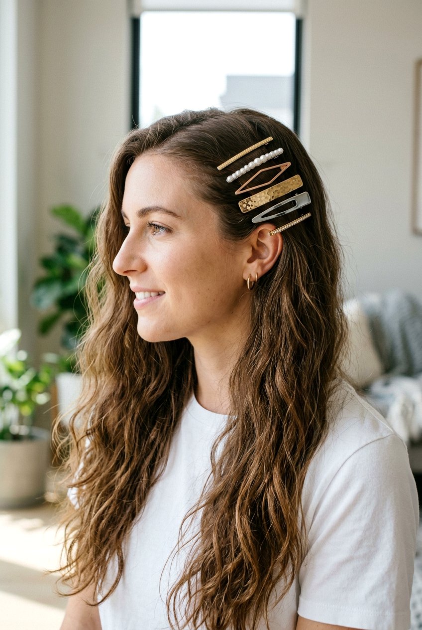 Stacked Barrette Hairstyle - 20 barrette hairstyles for women - 20 barrette hairstyles for women