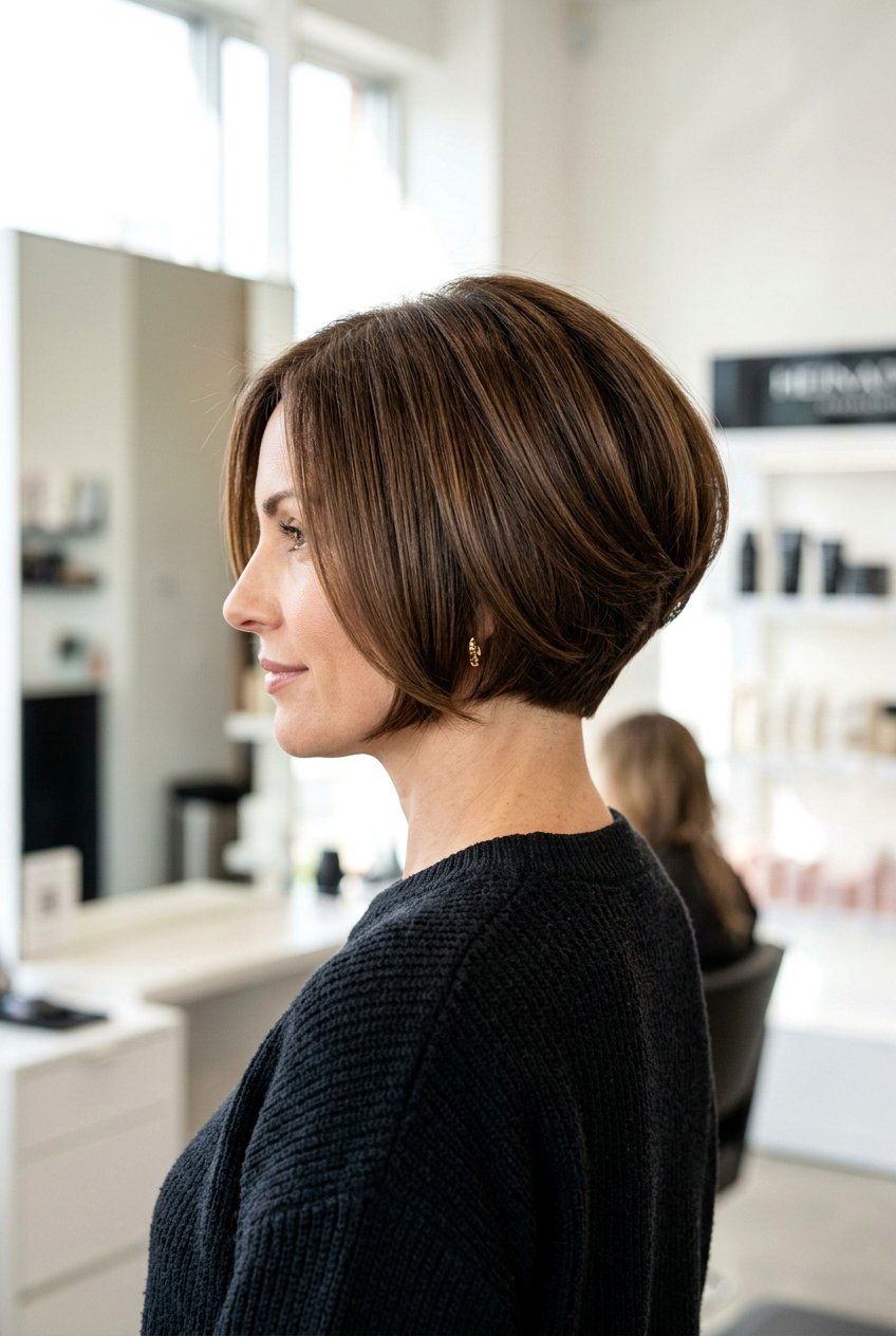 Stacked Bob - 20 short hairstyles for thin hair - 20 short hairstyles for thin hair