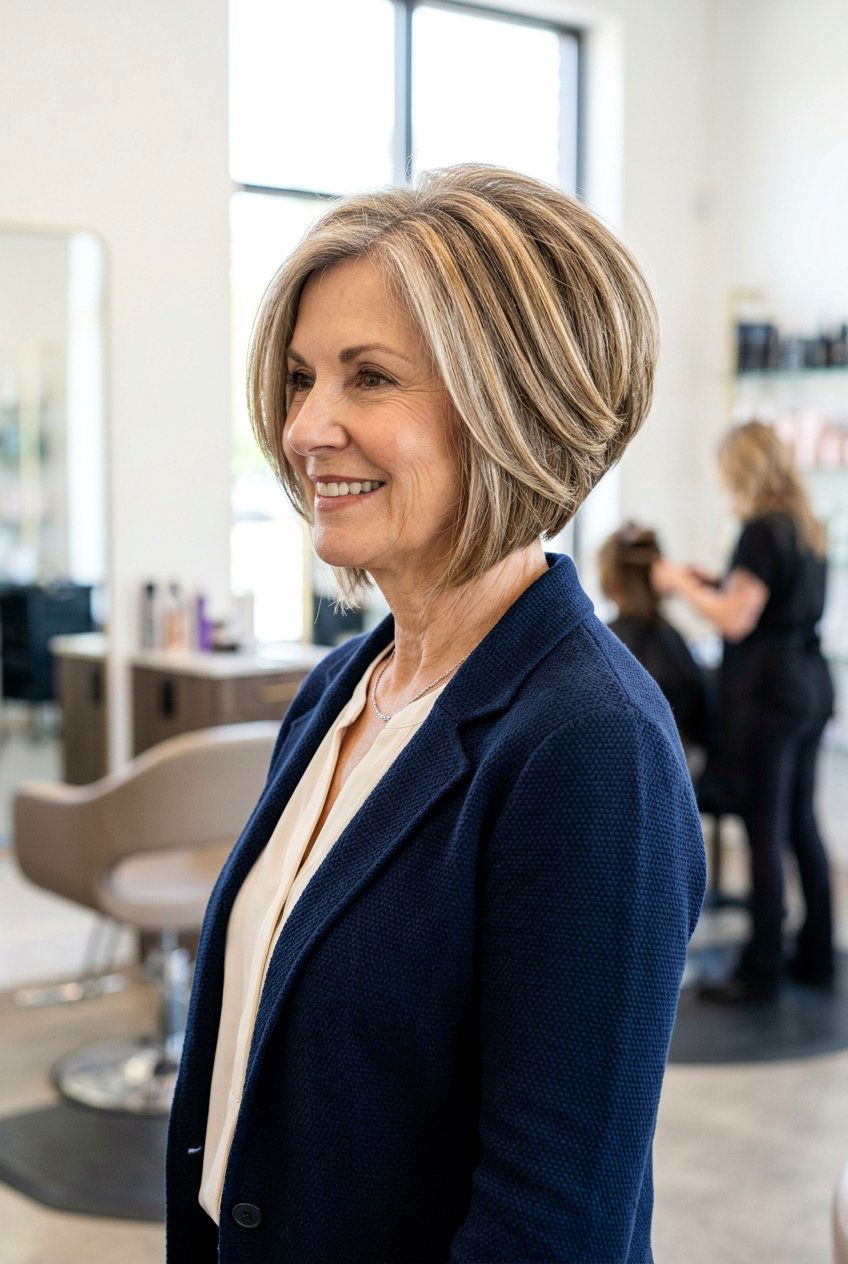 Stacked Bob Haircut - 20 short hairstyles for women over 60 - 20 short hairstyles for women over 60