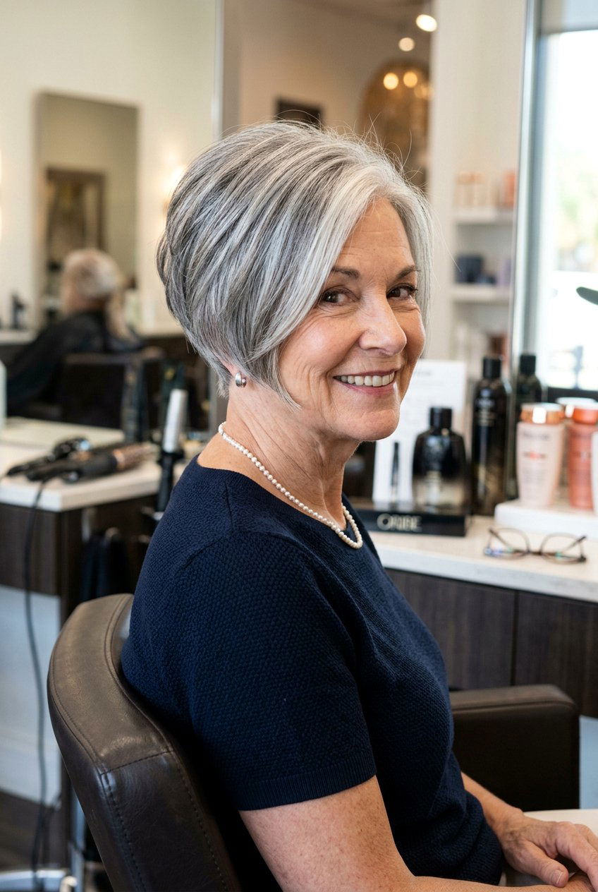 Stacked Bob Haircut - 20 short hairstyles for women over 70 - 20 short hairstyles for women over 70