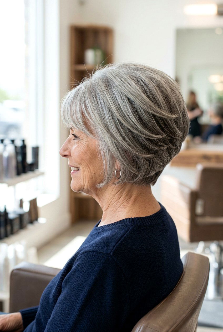 Stacked Bob Haircut - 20 wash and wear short hairstyles for older women - 20 wash and wear short hairstyles for older women