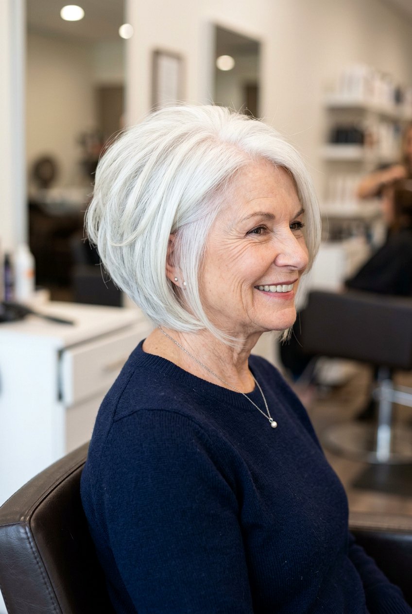 Stacked Bob Haircut - 20 best haircuts for women over 70 - 20 best haircuts for women over 70